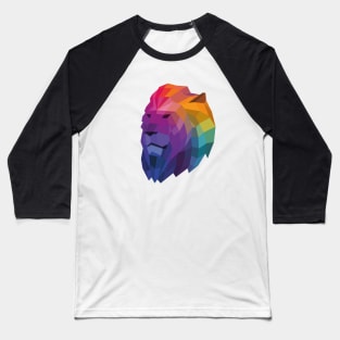 Rainbow Geometric Lion Head Baseball T-Shirt